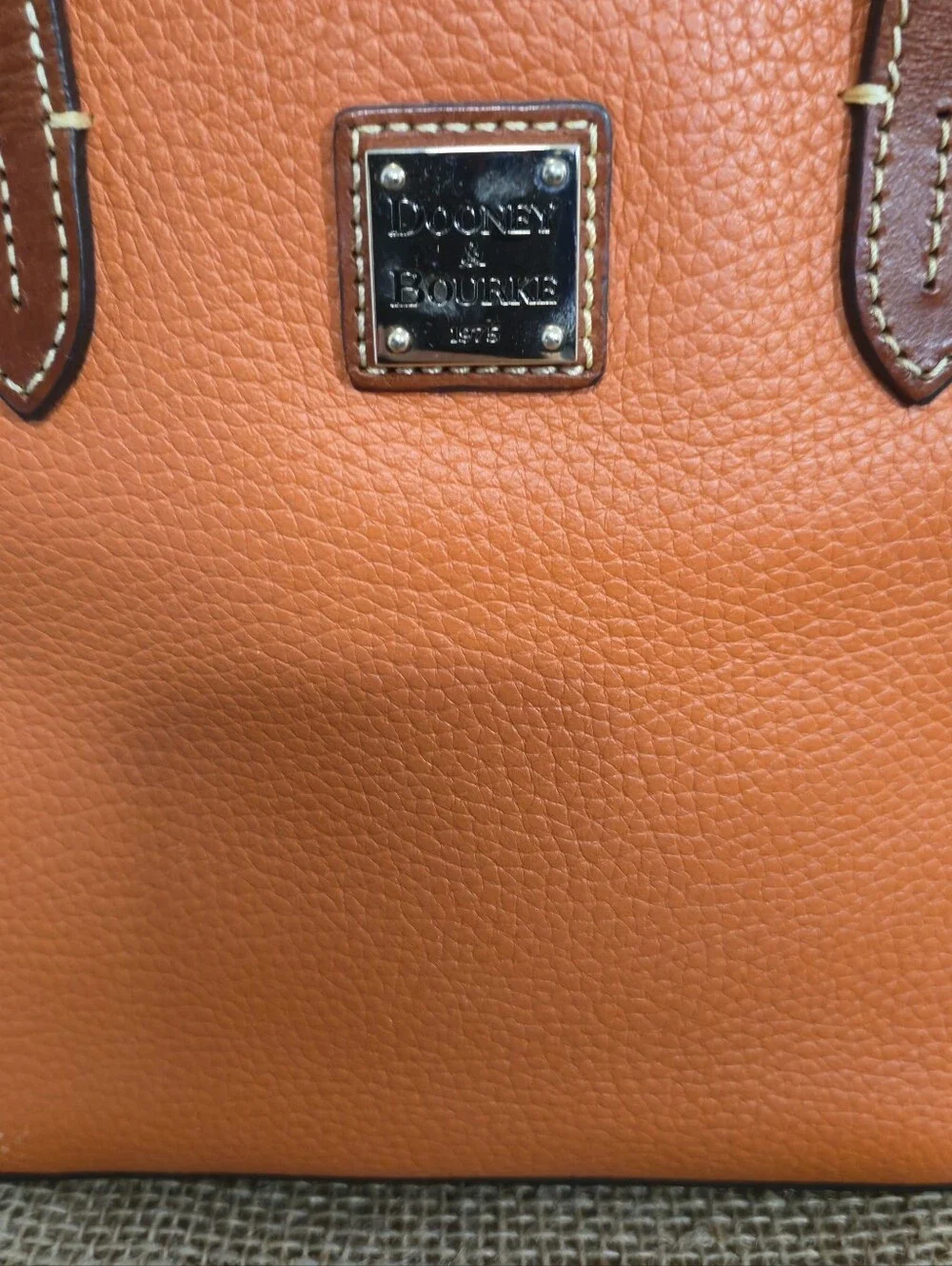 Dooney & Bourke Pebble Leather Orange Tote - Picture 2 of 13